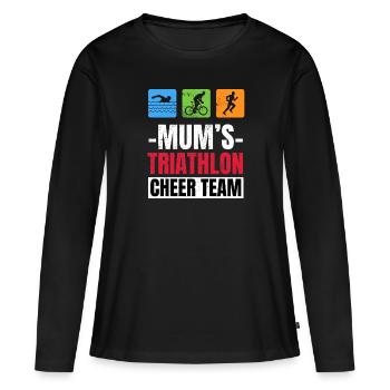 Mums Triathlon Supporters Family Cheer - Women's Premium Organic Long Sleeve Shirt - black - Front - Julia (174cm)