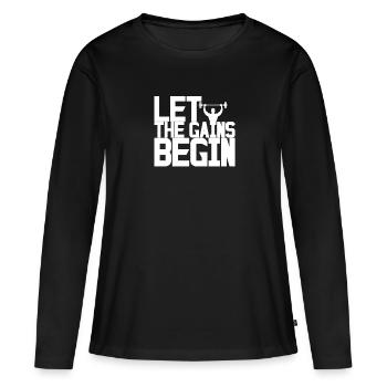 salle de gymnastique - T-shirt manches longues Premium bio Femme - noir - Devant - Julia (174cm)