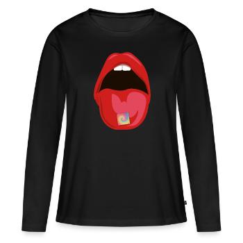 Psychédéliques au LSD acide - T-shirt manches longues Premium bio Femme - noir - Devant - Julia (174cm)