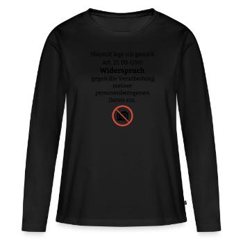 Datenschutz Lustiger Spruch DSGVO Event Foto Jura - Frauen Premium Bio Langarmshirt - Schwarz - Vorne - Julia (174cm)