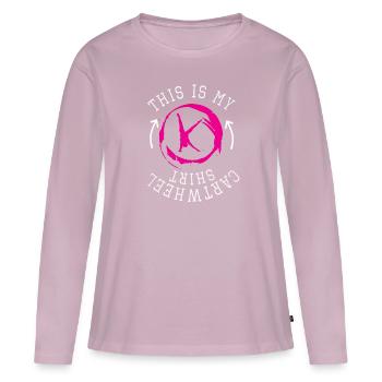 Funny This is My Cartwheel shirt - T-shirt manches longues Premium bio Femme - rose poudré - Devant - Julia (174cm)