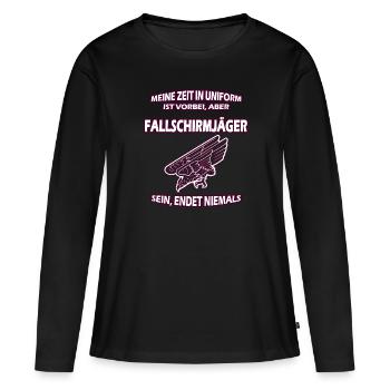 Bundeswehr Paratrooper Beret Badge - Women's Premium Organic Long Sleeve Shirt - black - Front - Julia (174cm)