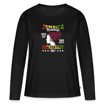 Reggae Jamaïque Ska Rocksteady - Cadeau - T-shirt manches longues Premium bio Femme - noir - Devant - Julia (174cm)
