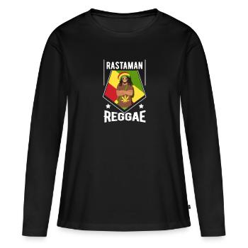 Reggae Rastamann - Cadeau - T-shirt manches longues Premium bio Femme - noir - Devant - Julia (174cm)