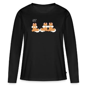 Squirrel Eichkätzchen - Ne parle pas mal - T-shirt manches longues Premium bio Femme - noir - Devant - Julia (174cm)