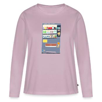 Distributeur automatique japonais - T-shirt manches longues Premium bio Femme - rose poudré - Devant - Julia (174cm)