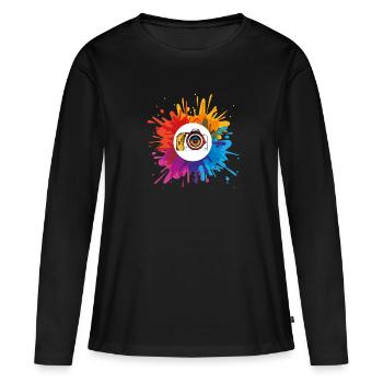 hobby, photographier, photographe, appareil photo, cadeau - T-shirt manches longues Premium bio Femme - noir - Devant - Julia (174cm)