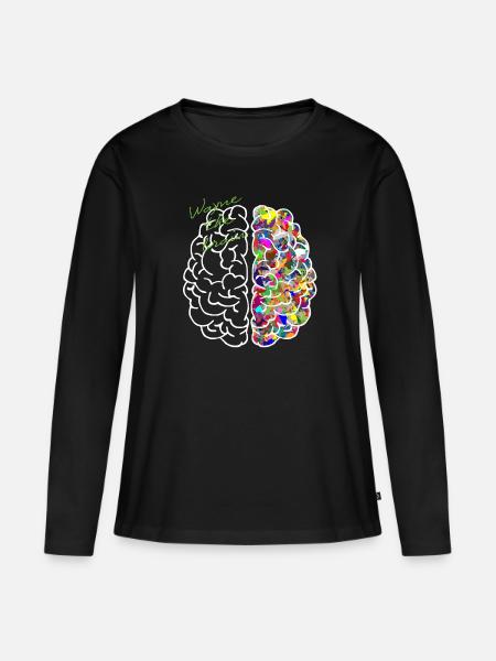 wayne the brain - Frauen Premium Bio Langarmshirt - Schwarz