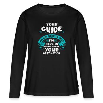 tourist guide - Women's Premium Organic Long Sleeve Shirt - black - Front - Julia (174cm)