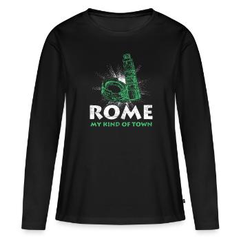 Rome - T-shirt manches longues Premium bio Femme - noir - Devant - Julia (174cm)