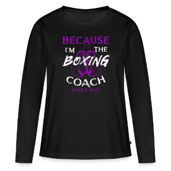 boxe - T-shirt manches longues Premium bio Femme - noir - Devant - Julia (174cm)
