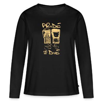 boxe - T-shirt manches longues Premium bio Femme - noir - Devant - Julia (174cm)