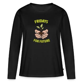 Fridays for Future - Women's Premium Organic Long Sleeve Shirt - black - Front - Julia (174cm)