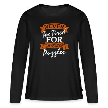 Kreuzworträtsel - Frauen Premium Bio Langarmshirt - Schwarz - Vorne - Julia (174cm)