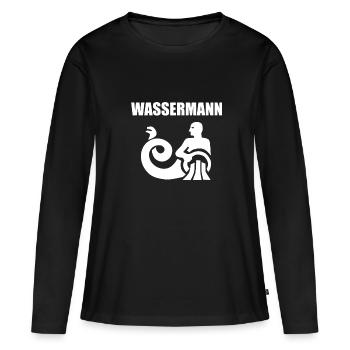 Sternzeichen Wassermann - Frauen Premium Bio Langarmshirt - Schwarz - Vorne - Julia (174cm)