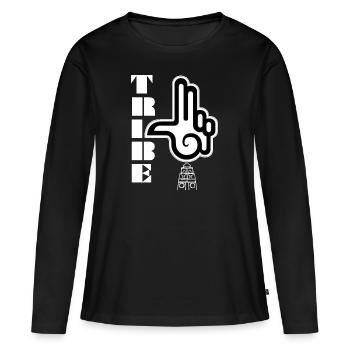Hélicoïd Tribe T-shirt Tekno Soundsystem 23 Teuf - T-shirt manches longues Premium bio Femme - noir - Devant - Julia (174cm)