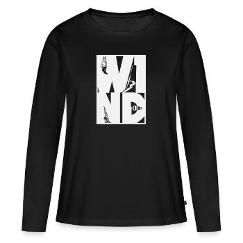 VENT - T-shirt manches longues Premium bio Femme - noir - Devant - Julia (174cm)