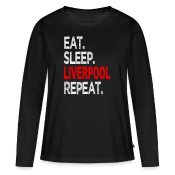 Liverpool England United Kingdom City Country - Women's Premium Organic Long Sleeve Shirt - black - Front - Julia (174cm)