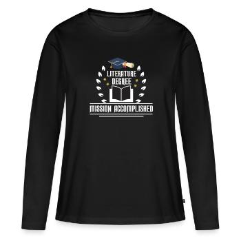 Diplôme en littérature - T-shirt manches longues Premium bio Femme - noir - Devant - Julia (174cm)