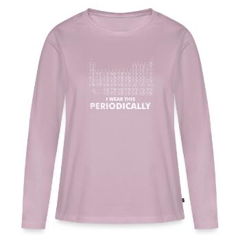 Nerd - T-shirt manches longues Premium bio Femme - rose poudré - Devant - Julia (174cm)