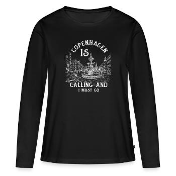 Copenhague - T-shirt manches longues Premium bio Femme - noir - Devant - Julia (174cm)