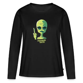 Humans Suck! - Women's Premium Organic Long Sleeve Shirt - black - Front - Julia (174cm)