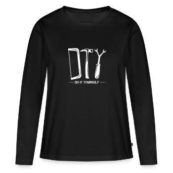 DIY Do It Yourself DIY Saw Hammer Tool - Women's Premium Organic Long Sleeve Shirt - black - Front - Julia (174cm)