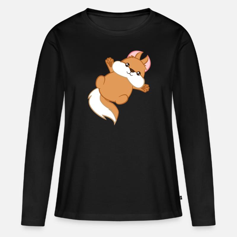 Eichhörnchen - Hörnchen - Geschenk - Niedlich - Frauen Premium Bio Langarmshirt - Schwarz