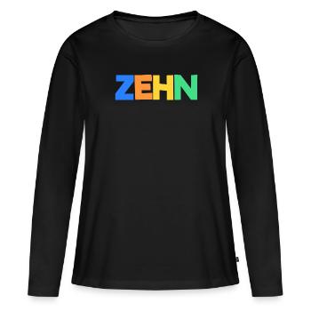 10 cadeau de mariage d'anniversaire dix - T-shirt manches longues Premium bio Femme - noir - Devant - Julia (174cm)