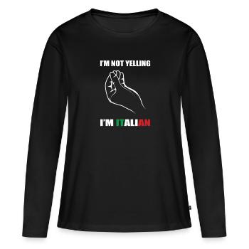 Je suis Italien Je Cris Pas cadeau - T-shirt manches longues Premium bio Femme - noir - Devant - Julia (174cm)