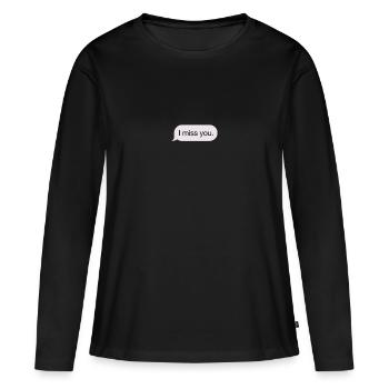 Tu me manques. - message - T-shirt manches longues Premium bio Femme - noir - Devant - Julia (174cm)