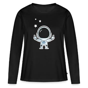 Espace - T-shirt manches longues Premium bio Femme - noir - Devant - Julia (174cm)