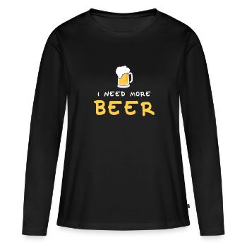 Beer - Frauen Premium Bio Langarmshirt - Schwarz - Vorne - Julia (174cm)