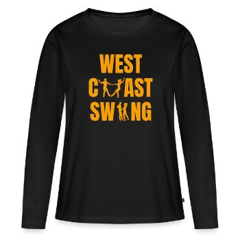 West Coast Swing WCS Westie Tanzfigur - Frauen Premium Bio Langarmshirt - Schwarz - Vorne - Julia (174cm)