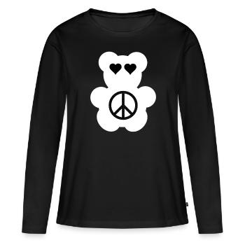Festival Bear - T-shirt manches longues Premium bio Femme - noir - Devant - Julia (174cm)