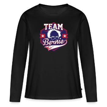 Team Bernie Sanders 2020 for President graphic - Women's Premium Organic Long Sleeve Shirt - black - Front - Julia (174cm)