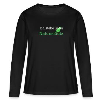 ich stehe unter naturschutz - Frauen Premium Bio Langarmshirt - Schwarz - Vorne - Julia (174cm)