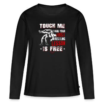 Lutte de lutte - T-shirt manches longues Premium bio Femme - noir - Devant - Julia (174cm)