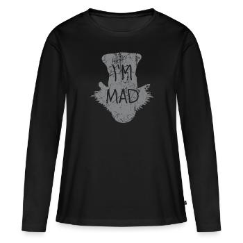 fou - T-shirt manches longues Premium bio Femme - noir - Devant - Julia (174cm)