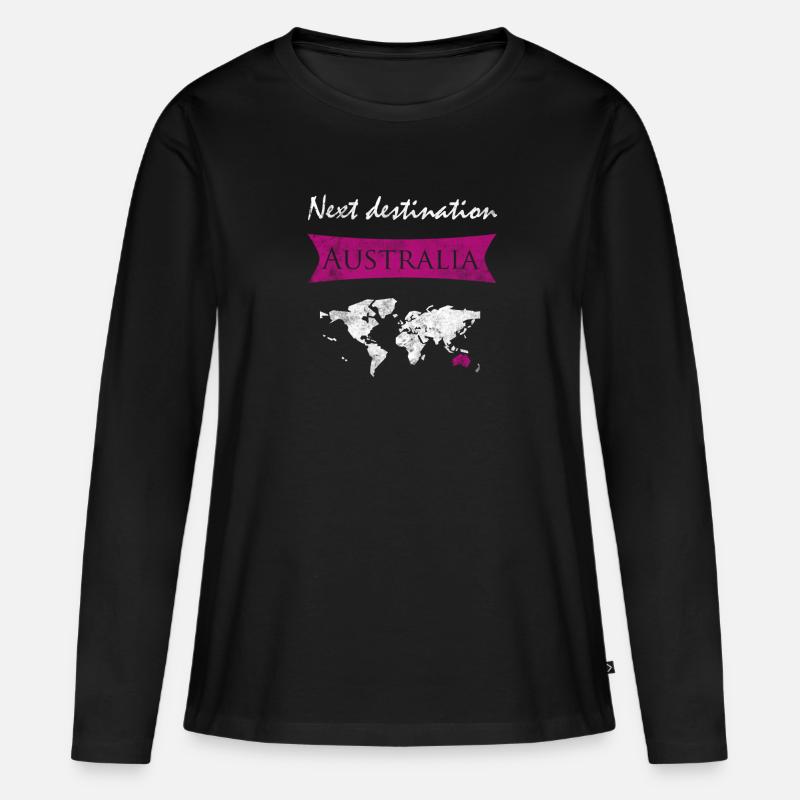 Australien - Frauen Premium Bio Langarmshirt - Schwarz