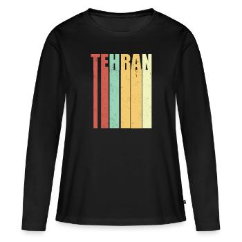 Téhéran Iran millésime - T-shirt manches longues Premium bio Femme - noir - Devant - Julia (174cm)