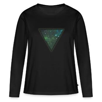 Space triangle pyramid shape gift - Women's Premium Organic Long Sleeve Shirt - black - Front - Julia (174cm)