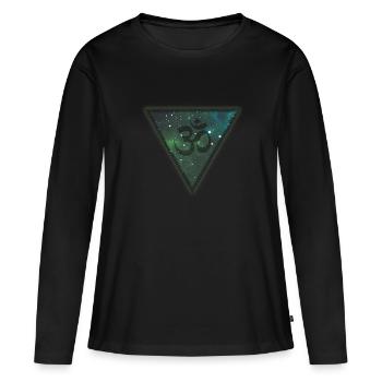 Goa Om Psytrance Psychedelic Geschenk - Frauen Premium Bio Langarmshirt - Schwarz - Vorne - Julia (174cm)