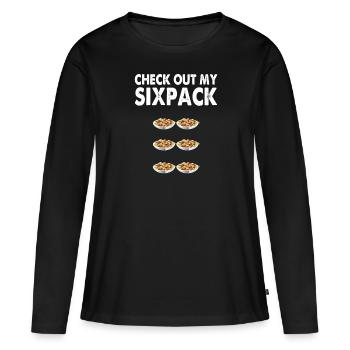 Pasta Sixpack - Frauen Premium Bio Langarmshirt - Schwarz - Vorne - Julia (174cm)