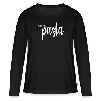Pasta - Frauen Premium Bio Langarmshirt - Schwarz - Vorne - Julia (174cm)