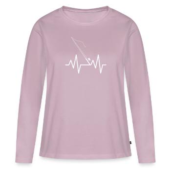 Angel - Frauen Premium Bio Langarmshirt - Altrosa - Vorne - Julia (174cm)