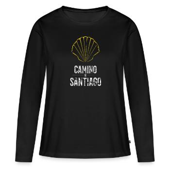 Camino De Santiago Way of St. James Pilgrim Gift - Women's Premium Organic Long Sleeve Shirt - black - Front - Julia (174cm)
