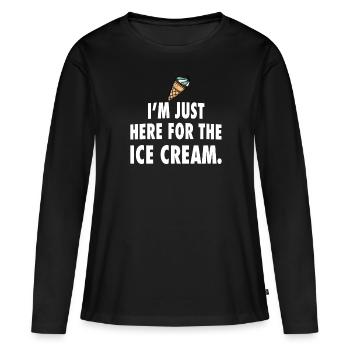 Glace glace - T-shirt manches longues Premium bio Femme - noir - Devant - Julia (174cm)
