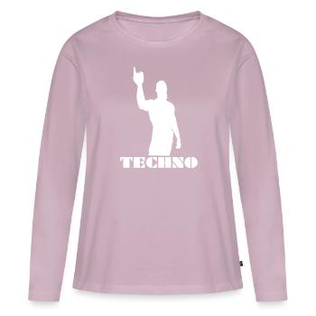 Techno Viking Techno Wikinger - Frauen Premium Bio Langarmshirt - Altrosa - Vorne - Julia (174cm)