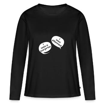 Pregnant mom twins - Women's Premium Organic Long Sleeve Shirt - black - Front - Julia (174cm)